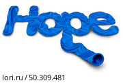 Lost hope concept and hopelessness or hopeless feelings as a deflated balloon representing pessimism or pessimist thoughts as a negative psychology symbol in a 3D render style. Стоковое фото, агентство Ingram Publishing / Фотобанк Лори