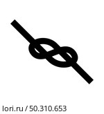 Alpinist Rope Knot Icon. Black Glyph Design. Vector Illustration. Стоковая иллюстрация, агентство Ingram Publishing / Фотобанк Лори