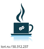 Smoking Cofee Cup Icon. Shadow Reflection Design. Vector Illustration. Стоковая иллюстрация, агентство Ingram Publishing / Фотобанк Лори