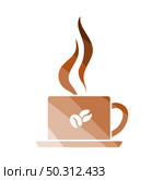 Smoking Cofee Cup Icon. Flat Color Ladder Design. Vector Illustration. Стоковая иллюстрация, агентство Ingram Publishing / Фотобанк Лори