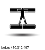 Alpinist Belay Belt Icon. Black on White Background With Shadow. Vector Illustration. Стоковая иллюстрация, агентство Ingram Publishing / Фотобанк Лори