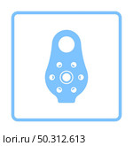 Alpinist Pulley Icon. Blue Frame Design. Vector Illustration. Стоковая иллюстрация, агентство Ingram Publishing / Фотобанк Лори