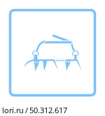 Alpinist Crampon Icon. Blue Frame Design. Vector Illustration. Стоковая иллюстрация, агентство Ingram Publishing / Фотобанк Лори