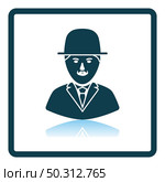 Detective Icon. Square Shadow Reflection Design. Vector Illustration. Стоковая иллюстрация, агентство Ingram Publishing / Фотобанк Лори