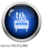 Chafing Dish Icon. Glossy Button Design. Vector Illustration. Стоковая иллюстрация, агентство Ingram Publishing / Фотобанк Лори