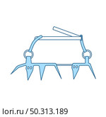 Alpinist Crampon Icon. Thin Line With Blue Fill Design. Vector Illustration. Стоковая иллюстрация, агентство Ingram Publishing / Фотобанк Лори