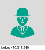 Detective Icon. Green on Gray Background. Vector Illustration. Стоковая иллюстрация, агентство Ingram Publishing / Фотобанк Лори