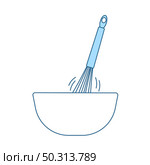 Corolla Mixing In Bowl Icon. Thin Line With Blue Fill Design. Vector Illustration. Стоковая иллюстрация, агентство Ingram Publishing / Фотобанк Лори