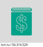 Dollar Calendar Icon. Green on Gray Background. Vector Illustration. Стоковое фото, агентство Ingram Publishing / Фотобанк Лори