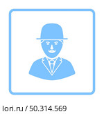 Detective Icon. Blue Frame Design. Vector Illustration. Стоковая иллюстрация, агентство Ingram Publishing / Фотобанк Лори