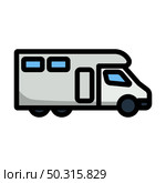 Icon Of Camping Family Caravan Car. Editable Bold Outline With Color Fill Design. Vector Illustration. Стоковая иллюстрация, агентство Ingram Publishing / Фотобанк Лори