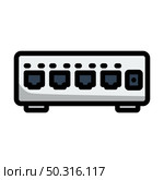 Ethernet Switch Icon. Editable Bold Outline With Color Fill Design. Vector Illustration. Стоковая иллюстрация, агентство Ingram Publishing / Фотобанк Лори