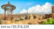 Cairo observation deck with the view of Sultan Hassan mosque. Cairo observation deck. Стоковое фото, агентство Ingram Publishing / Фотобанк Лори