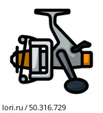 Icon Of Fishing Reel. Editable Bold Outline With Color Fill Design. Vector Illustration. Стоковая иллюстрация, агентство Ingram Publishing / Фотобанк Лори