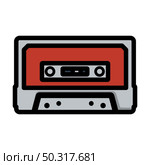 Audio Cassette Icon. Editable Bold Outline With Color Fill Design. Vector Illustration. Стоковая иллюстрация, агентство Ingram Publishing / Фотобанк Лори