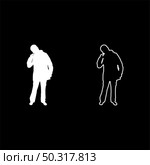 Male picking in ear using finger Male clearing earwax Clean body concept Caring for cleanliness idea Hygiene Cleanup hygienic silhouette white color vector illustration solid outline style simple image. Male picking in ear using finger Male clearing earwax Clean body concept Caring for cleanliness idea Hygiene Cleanup hygienic silhouette white color vector illustration solid outline style image. Стоковая иллюстрация, агентство Ingram Publishing / Фотобанк Лори