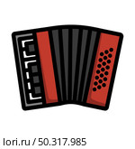 Accordion Icon. Editable Bold Outline With Color Fill Design. Vector Illustration. Стоковая иллюстрация, агентство Ingram Publishing / Фотобанк Лори