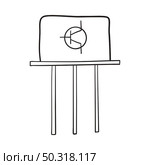 Transistor Icon. Hand Drawn Sketch Design. Vector Illustration. Стоковая иллюстрация, агентство Ingram Publishing / Фотобанк Лори