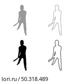 Man with sword machete Cold weapons in hand military man Soldier Serviceman in various positions Hunter with knife Fight poses Strong defender Warrior concept Weaponry Standing silhouette grey black color vector illustration solid outline style simple image. Man with sword machete Cold weapons in hand military man Soldier Serviceman in positions Hunter with knife Fight poses Strong defender Warrior concept Weaponry Stand silhouette grey black color vector illustration solid outline style image. Стоковая иллюстрация, агентство Ingram Publishing / Фотобанк Лори
