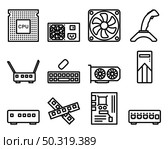 Computer Icon Set. Editable Bold Outline Design. Vector Illustration. Стоковая иллюстрация, агентство Ingram Publishing / Фотобанк Лори