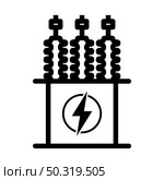 Electric Transformer Icon. Bold outline design with editable stroke width. Vector Illustration. Стоковая иллюстрация, агентство Ingram Publishing / Фотобанк Лори
