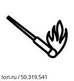 Burning Matchstik Icon. Bold outline design with editable stroke width. Vector Illustration. Стоковая иллюстрация, агентство Ingram Publishing / Фотобанк Лори