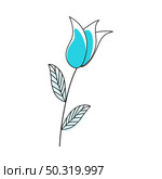 Doodle sketch flower with color fill. Simple design suitable for making greeting cards. Vector illustration. Стоковая иллюстрация, агентство Ingram Publishing / Фотобанк Лори