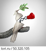 Concept of deception and betrayal as deceptive truth or falsehood and being deceived as an open peace dove with a punching symbol surprise with 3D illustration elements. Стоковое фото, агентство Ingram Publishing / Фотобанк Лори