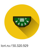 Poker Table Icon. Flat Circle Stencil Design With Long Shadow. Vector Illustration. Стоковая иллюстрация, агентство Ingram Publishing / Фотобанк Лори