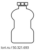 Plastic bottle Cleanser contour outline icon black color vector illustration flat style simple image. Plastic bottle Cleanser contour outline icon black color vector illustration flat style image. Стоковая иллюстрация, агентство Ingram Publishing / Фотобанк Лори