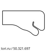 Fist contour outline icon black color vector illustration flat style simple image. Fist contour outline icon black color vector illustration flat style image. Стоковая иллюстрация, агентство Ingram Publishing / Фотобанк Лори