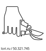 Secateur in hand garden pruner pruning shears Clippers Hand scissors Manual cutting use tool contour outline icon black color vector illustration flat style simple image. Secateur in hand garden pruner pruning shears Clippers Hand scissors Manual cutting use tool contour outline icon black color vector illustration flat style image. Стоковая иллюстрация, агентство Ingram Publishing / Фотобанк Лори