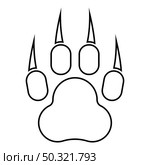 Print paw wild animal with claw track footprint predatory pawprint contour outline icon black color vector illustration flat style simple image. Print paw wild animal with claw track footprint predatory pawprint contour outline icon black color vector illustration flat style image. Стоковая иллюстрация, агентство Ingram Publishing / Фотобанк Лори
