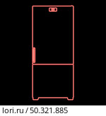 Neon refrigerator red color vector illustration flat style light image. Neon refrigerator red color vector illustration flat style image. Стоковая иллюстрация, агентство Ingram Publishing / Фотобанк Лори