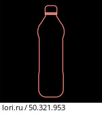 Neon water plastic bottle red color vector illustration flat style light image. Neon water plastic bottle red color vector illustration flat style image. Стоковая иллюстрация, агентство Ingram Publishing / Фотобанк Лори
