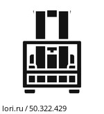 Warehouse Forklift Icon. Black Stencil Design. Vector Illustration. Стоковая иллюстрация, агентство Ingram Publishing / Фотобанк Лори