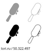 Popsicle Ice lolly Ice cream on stick set icon grey black color vector illustration flat style simple image. Popsicle Ice lolly Ice cream on stick set icon grey black color vector illustration flat style image. Стоковая иллюстрация, агентство Ingram Publishing / Фотобанк Лори