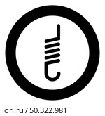 Spring with crochet spiral shape icon in circle round black color vector illustration solid outline style simple image. Spring with crochet spiral shape icon in circle round black color vector illustration solid outline style image. Стоковая иллюстрация, агентство Ingram Publishing / Фотобанк Лори