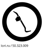 Crowbar in hand holding tool use Arm using Multifunctional utility bar icon in circle round black color vector illustration solid outline style simple image. Crowbar in hand holding tool use Arm using Multifunctional utility bar icon in circle round black color vector illustration solid outline style image. Стоковая иллюстрация, агентство Ingram Publishing / Фотобанк Лори