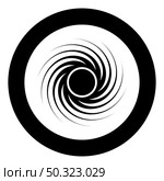 Black hole spiral shape vortex portal icon in circle round black color vector illustration solid outline style simple image. Black hole spiral shape vortex portal icon in circle round black color vector illustration solid outline style image. Стоковая иллюстрация, агентство Ingram Publishing / Фотобанк Лори