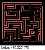 Neon labyrinth maze conundrum red color vector illustration flat style light image. Neon labyrinth maze conundrum red color vector illustration flat style image. Стоковая иллюстрация, агентство Ingram Publishing / Фотобанк Лори