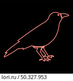 Neon crow red color vector illustration flat style light image. Neon crow red color vector illustration flat style image. Стоковая иллюстрация, агентство Ingram Publishing / Фотобанк Лори