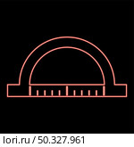 Neon protractor red color vector illustration flat style light image. Neon protractor red color vector illustration flat style image. Стоковая иллюстрация, агентство Ingram Publishing / Фотобанк Лори