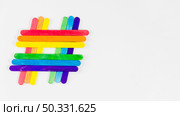 pride flag colorful sticks. High resolution photo. pride flag colorful sticks. High quality photo. Стоковое фото, агентство Ingram Publishing / Фотобанк Лори