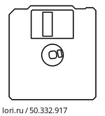 Diskette floppy disk storage concept contour outline icon black color vector illustration flat style simple image. Diskette floppy disk storage concept contour outline icon black color vector illustration flat style image. Стоковая иллюстрация, агентство Ingram Publishing / Фотобанк Лори