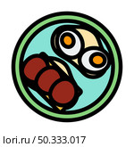 Icon Of Omlet And Sandwich. Editable Bold Outline With Color Fill Design. Vector Illustration. Стоковая иллюстрация, агентство Ingram Publishing / Фотобанк Лори