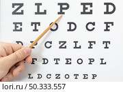 front view eye test with letters. Стоковое фото, агентство Ingram Publishing / Фотобанк Лори