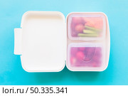 plastic lunchbox with food. Стоковое фото, агентство Ingram Publishing / Фотобанк Лори