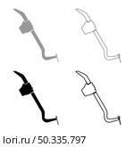 Crowbar tool in hand remove nail holder pulls set icon grey black color vector illustration image simple flat style solid fill outline contour line thin. Crowbar tool in hand remove nail holder pulls set icon grey black color vector illustration image flat style solid fill outline contour line thin. Стоковая иллюстрация, агентство Ingram Publishing / Фотобанк Лори