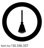 Broom besom broomstick icon in circle round black color vector illustration image solid outline style simple. Broom besom broomstick icon in circle round black color vector illustration image solid outline style. Стоковая иллюстрация, агентство Ingram Publishing / Фотобанк Лори